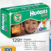 Huggies Gold Disposable Nappies Junior 5-58's Per Pack