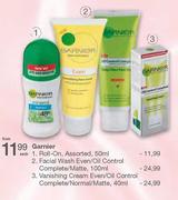 Garnier Vanishing Cream Even/Oil Control Complete/Normal/Matte-40ml Each