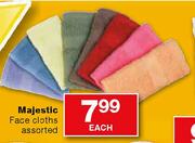 Majestic Face Cloths Assorted-Each