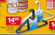 Plastic Hangers-5 Pack Per Pack 