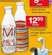 Fruit/Striped/Vintage Glass Milk Bottle-Each