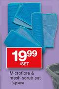 Microfibre & Mesh Scrub Set-3 Piece Per Set 