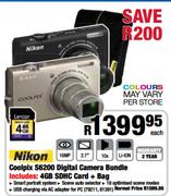 Nikon Coolpix S6200 Digital Camera Bundle Includes: 4GB SDHC Card + Bag