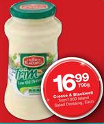 Crosse & Blackwell Trim/1000 Island Salad Dressing, Each-790g
