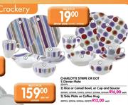 Charlotte Stripe Or Dot Dinner Plate