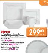Nova 16 Piece Square Dinner Set-Per Set