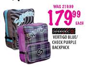 Sportec Vertigo Blue/Check Purple Backpack-Each
