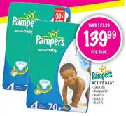 Pampers Active Baby Midi-82's/Mini-94's-Per Pack