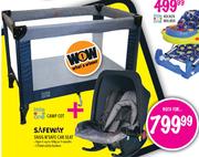 Little One Camp Cot Plus Safeway Snug N' Safe Car Seat