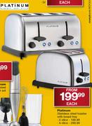 Platinum Stainless Steel Taster With Bread Tray - 2 Slice