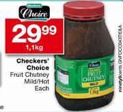 Checker's Choice Fruit Chutney Mid/Hot - 1.1 Kg Each
