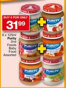 Purity 2nd Foods Baby Food Assorted-6x125ml