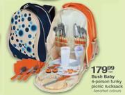 Bush Baby 4-Person Funky Picnic Rucksack-per set