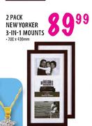 2 Pack New Yorker 3-In-1 Mounts-200 x 400mm