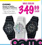 Casio Gents Or Ladies Analogue Watches-Each