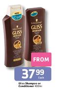 Gliss Shampoo Or Conditioner-400ml Each
