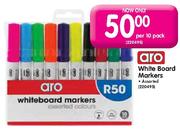Aro White Board Markers Assorted-per 10 pack