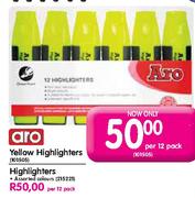 Aro Yellow Highlighters-per 12 pack