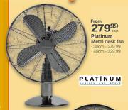 Platinum Metal Desk Fan - 30cm Each