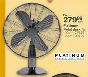 Platinum Metal Desk Fan - 40cm Each