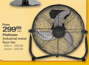Platinum Industrial Metal Floor Fan - 30cm Each