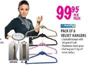 Homemark Pack of 8 Velvet Hangers-Per Pack