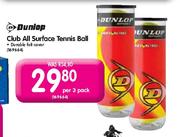 Dunlop Club All Surface Tennis Ball-Per 3 Pack