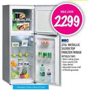 KIC Metallic Silver Top Freezer Fridge-215Ltr(KT5023/1ME)