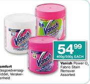 Vanish Power O2 Fabric Stain Remover Assorted-400g/500g Each