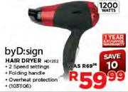 by:Dsign 1200W Hair Dryer
