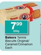Bakers Tennis Biscuits Original/Caramel/Cinnamon-200g Each