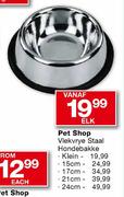 Pet Shop Vlekvrye Staal Hondebakke-17cm Elk
