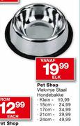 Pet Shop Vlekvrye Staal Hondebakke-21cm Elk