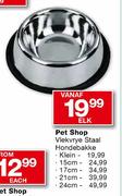 Pet Shop Vlekvrye Staal Hondebakke-15cm Elk