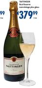 Taittinger Brut Reserve Non Vintage Plus Glass - 750ml
