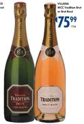 Villiera MCC Tradition Brut or Brut Rose - 750ml