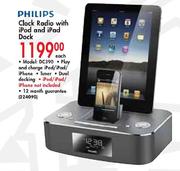 Philips Clock Radio With Ipod And Ipad Dock Each