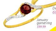 1x5.0mm 9ct Gold Janauary Garnetring