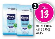 Kleenex Aqua Hand & Face Wipes-2's