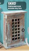 Distressed-Look Wooden Key Box-Each