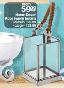 Home Decor Rope Handle Lantern Large-Each