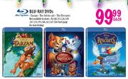 Blu-Ray DVDs Tarzan/ The Aristo Cats/ The Rescuers-Each