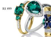 9ct Gold And Diamonds With Emeralds And Sapphires