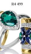 9ct Gold And Diamonds With Emeralds And Sapphires