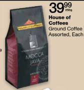 House Of Coffees Ground Coffee - 250gm Each