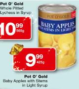 Pot O' Gold Baby Apples With Stems In Light Syrup - 425gm