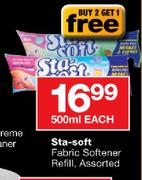 Sta-Soft Fabric Softener Refill - 500ml Each