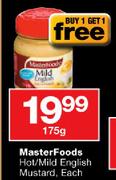 MasterFoods Hal/Mild English Mustard - 175gm