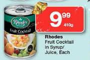 Rhodes Fruit Cocktail In Syrup/Juice-410g Each 