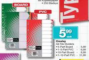 Croxley A4 File Dividers 10-Part Board-Each